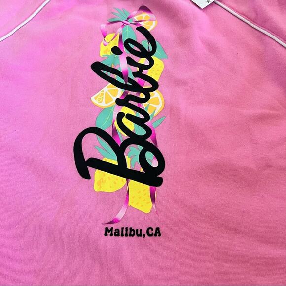 NWT Barbie Logo Women's Barbie Lemons Logo Graphic Sweatshirt Pink Size XL - Picture 9 of 15